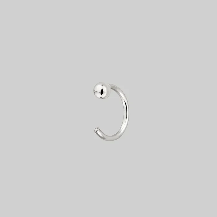 Ball Huggie Hoop Earrings – Silver