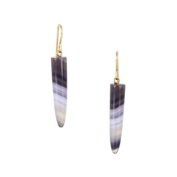 Banded Agate Cone Drop Earrings