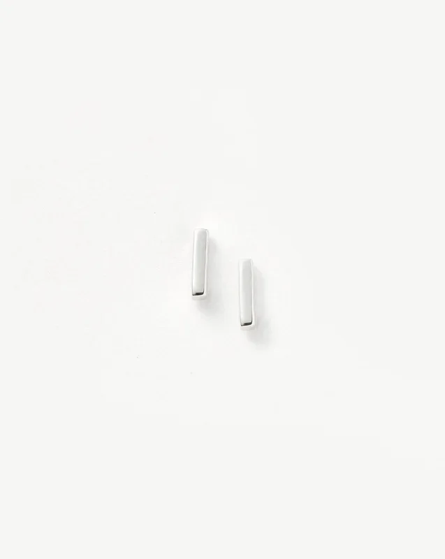 Bar Stud Earrings | Sterling Silver
