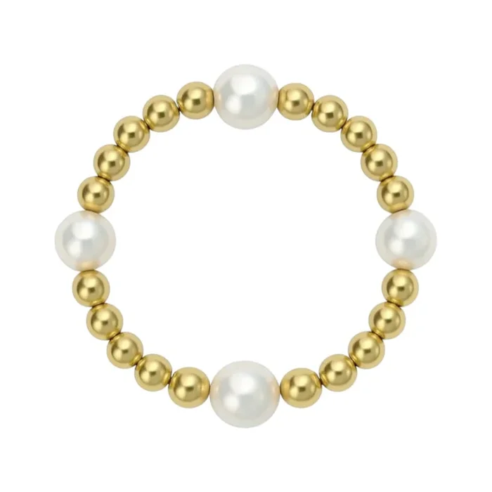 Bara | Beaded Stretchy Ring with Pearls