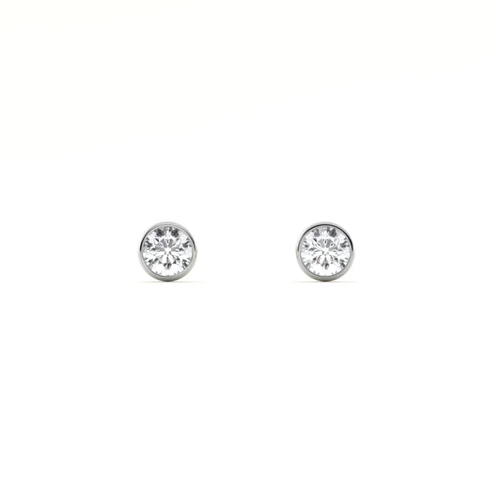 Bare Bezel 9KT Gold Lab Grown Diamond Studs for Multiple Piercings