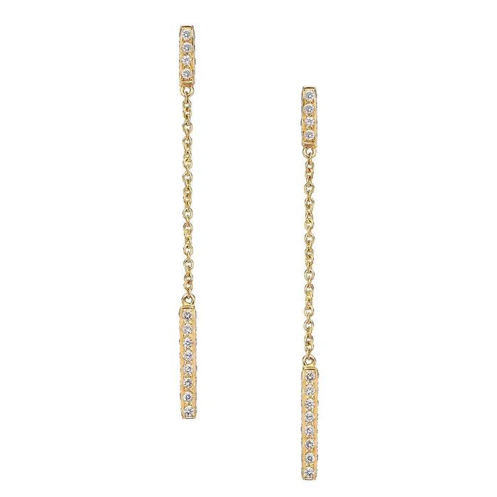 Barrel Long Diamond Earrings