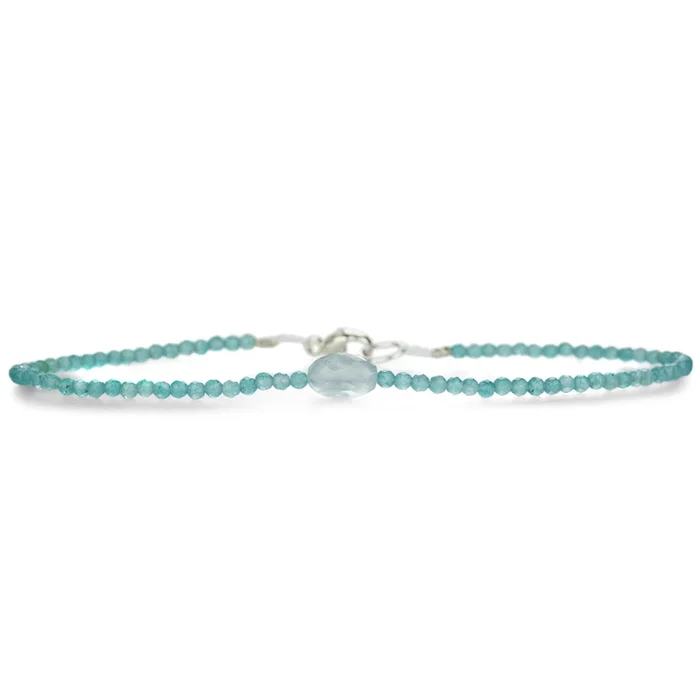 Beaded Bracelet with Aquamarine and Apatite