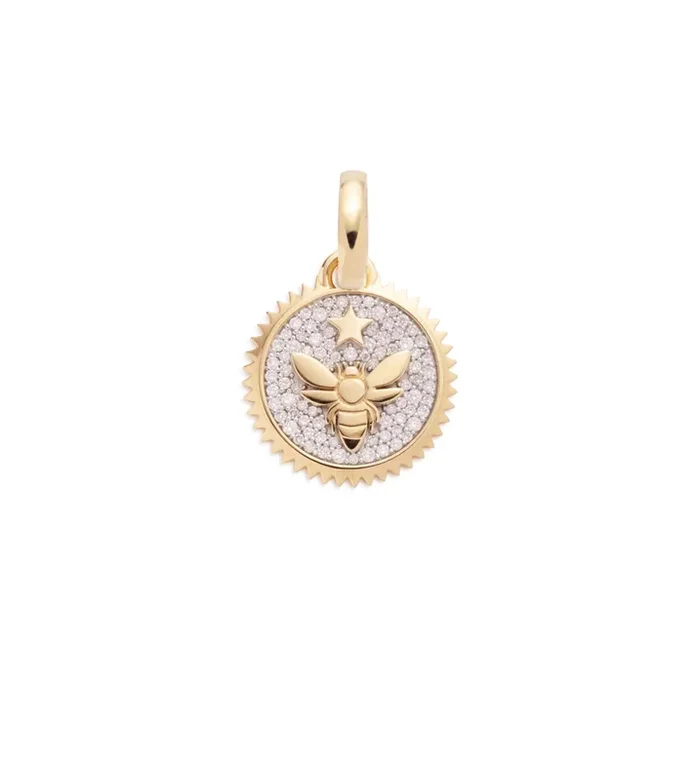 Bee – FoundRae X Every Mother Counts : Pave Baby Medallion with Annex Link