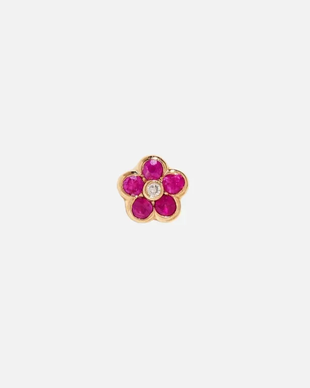 Bezel Flower Stud