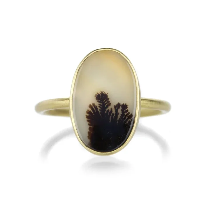 Bezel Set Oval Dendrite Ring