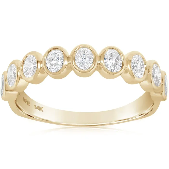 Bezel Set Oval Diamond Band