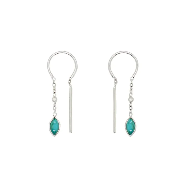 Bezeled Stone Dancer Threaders in Turquoise – Bottom Stone | Available to Ship January 7, 2025