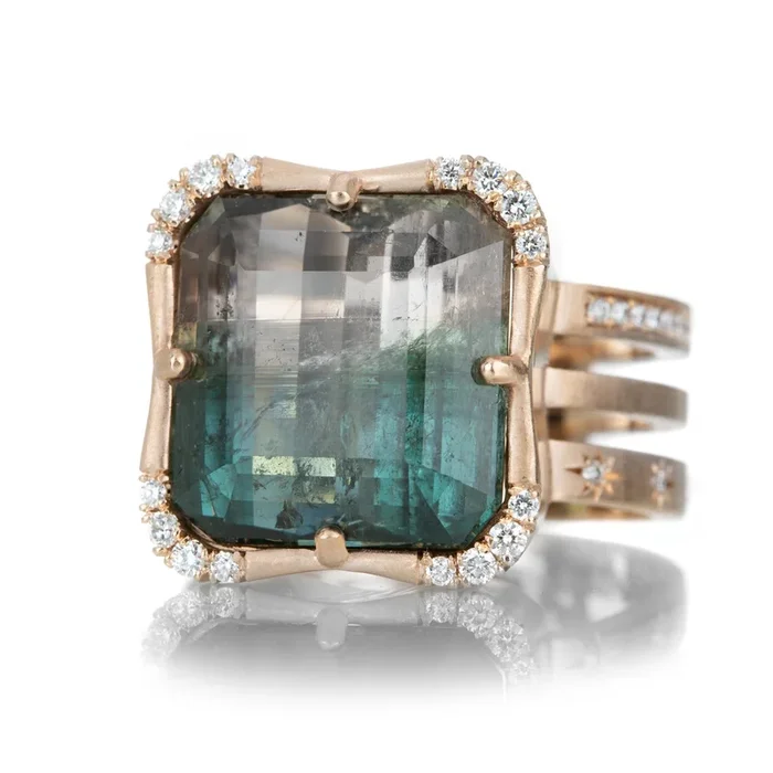 Bicolor Tourmaline Effigy Ring