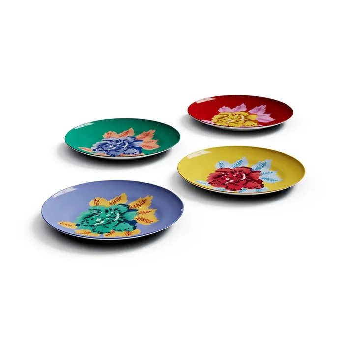 Big Flower Dessert Plates, Set of 4