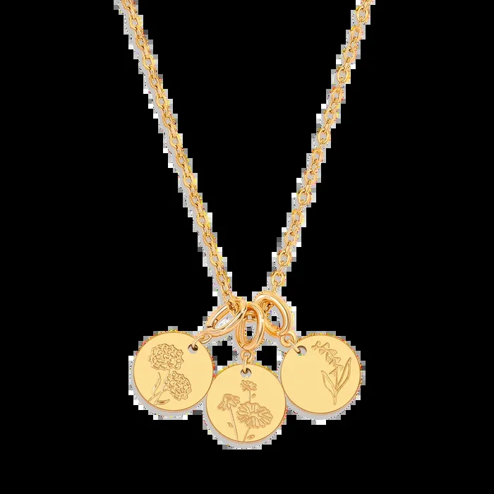 Birth Flower Charm Stacking Necklace