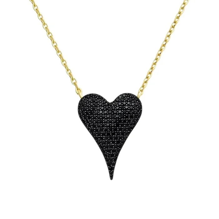 Black Amor Heart SM | Gold Plated Necklace