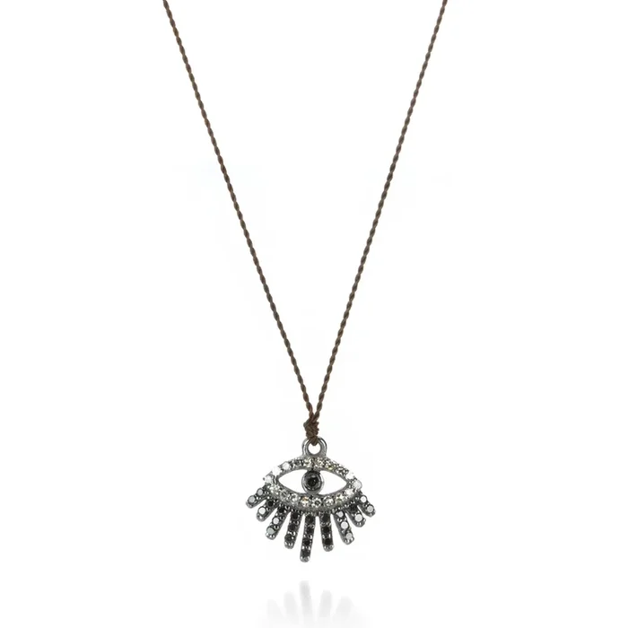 Black and White Diamond Eye Necklace