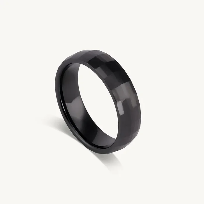 Black Check Box Ring