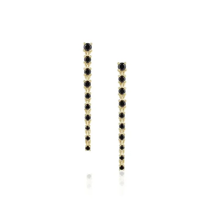 Black Diamond Cascading Earrings