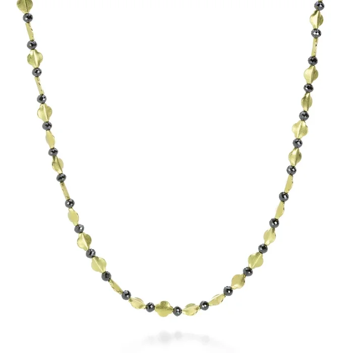 Black Diamond Necklace with Wing Spacers