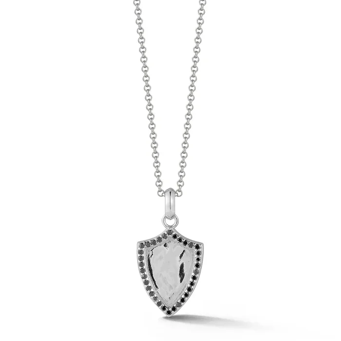 Black Diamond Shield Necklace