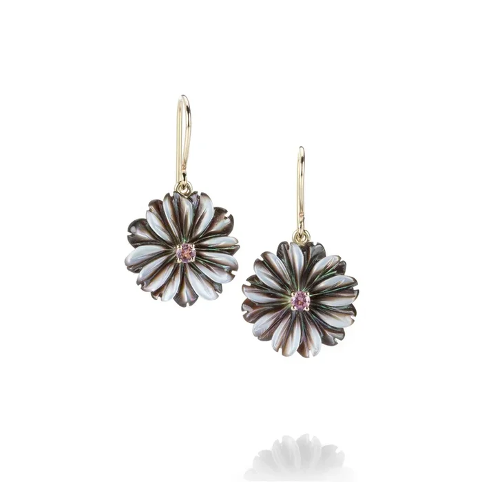 Black Mother of Pearl Drop Earrings