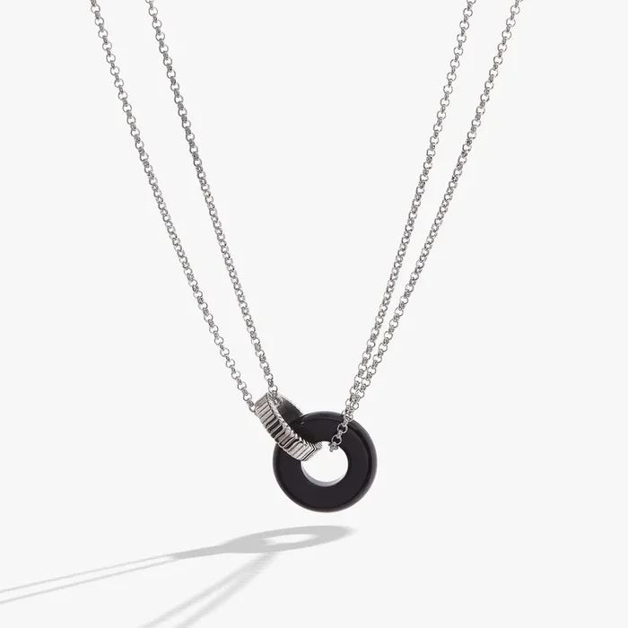 Black Onyx Textured Necklace