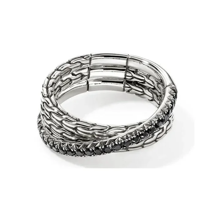 Black Sapphire Crossover Ring
