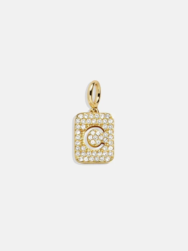 Block Pavé Initial Cluster Charm – C