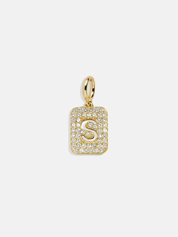 Block Pavé Initial Cluster Charm – S