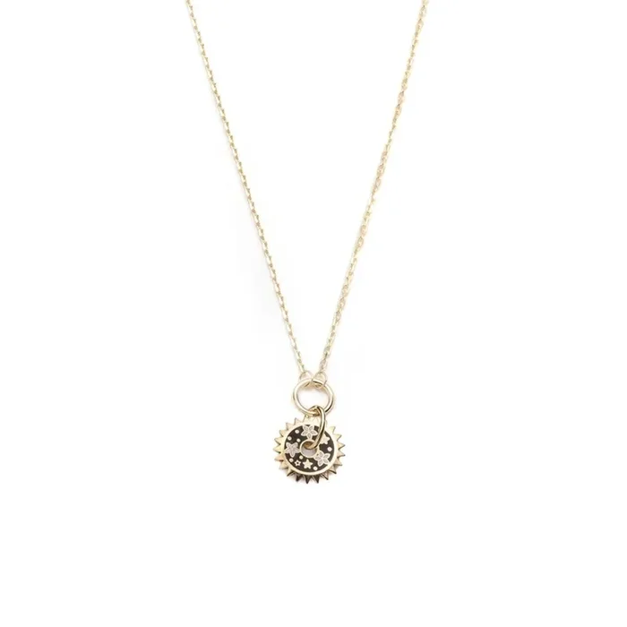 Blossoms – Resilience : Symbol Champleve Enamel Disk Drop Necklace