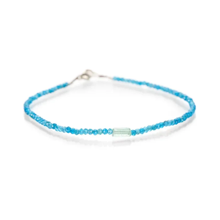 Blue Apatite and Green Tourmaline Bracelet