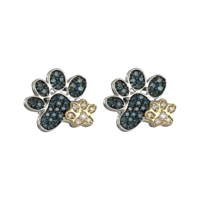 Blue Diamond Earrings (Blue Diamond 0.6 cts. White Diamond 0.12 cts.)