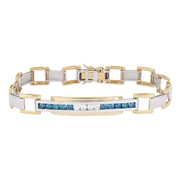 Blue Diamond Men’s Bracelet (Blue Diamond 1.35 cts. White Diamond 0.45 cts.)