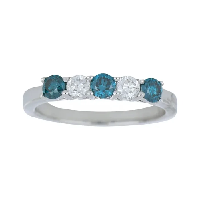 Blue Diamond Ring (Blue Diamond 0.51 cts. White Diamond 0.27 cts.)