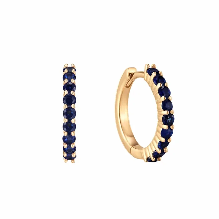 Blue Sapphire Huggies