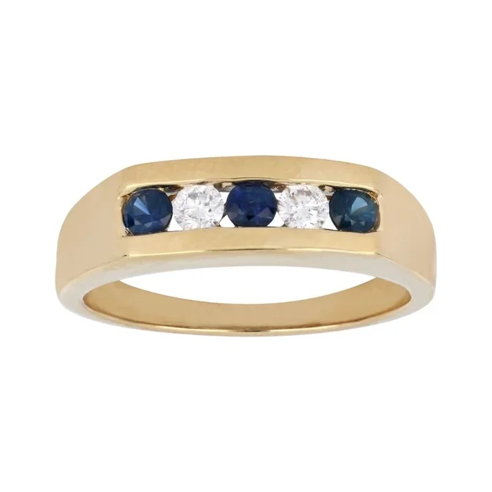 Blue Sapphire Ring (Blue Sapphire 0.42 cts. White Diamond 0.24 cts.)