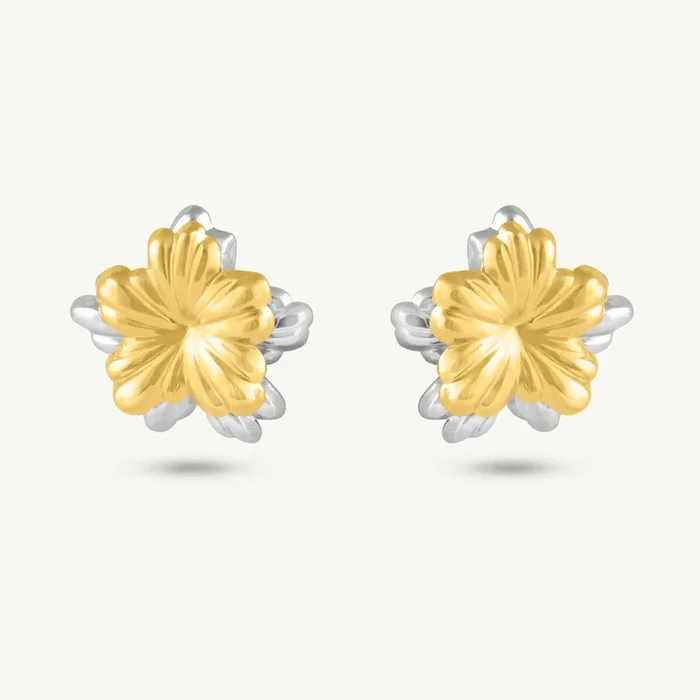 Bold Textured Floral Studs