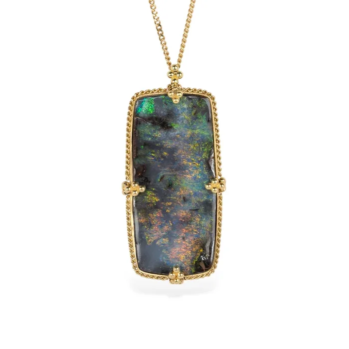 Boulder Opal Cosmic Dust Necklace