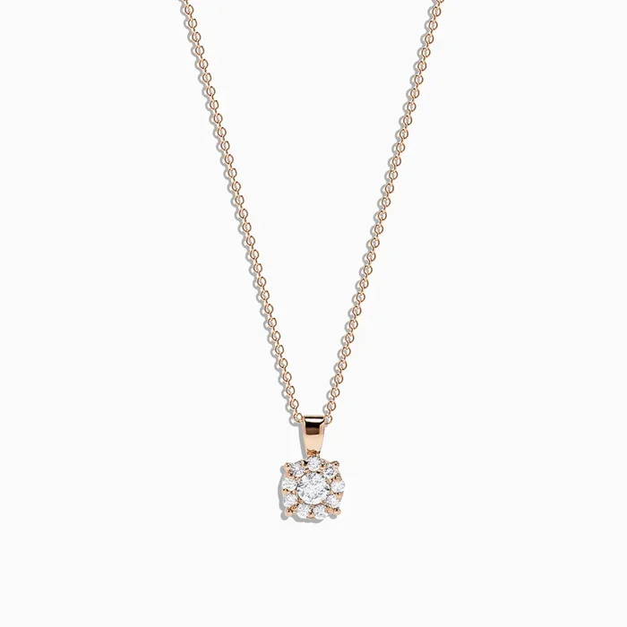 Bouquet 14K Rose Gold Diamond Cluster Pendant, 0.47 TCW