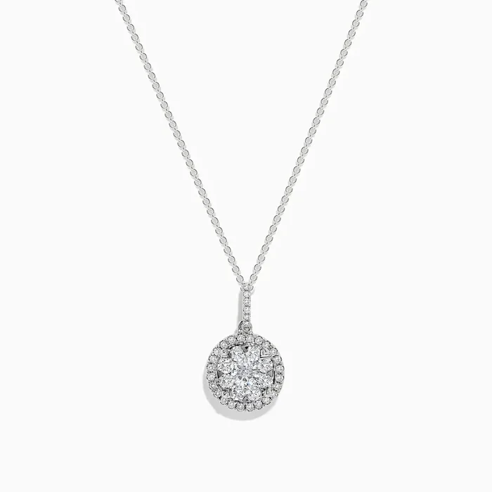Bouquet 14K White Gold Diamond Cluster Pendant 1.04 TCW