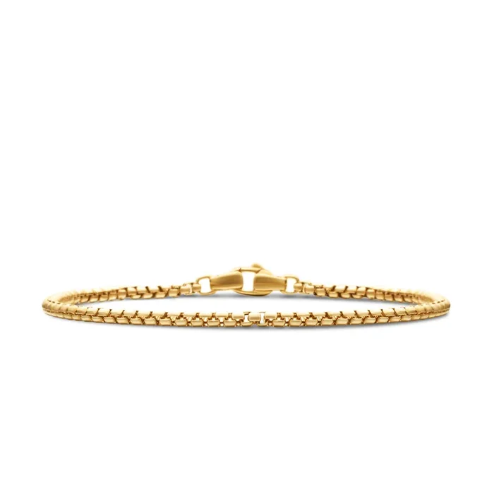 Box Chain Bracelet in 18K Yellow Gold, 2.7mm