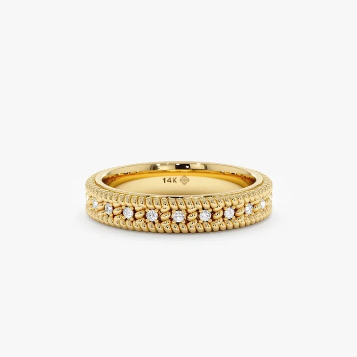 Braided Diamond Eternity Band, Anais