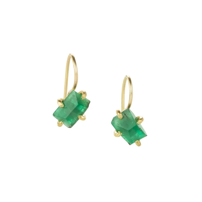 Brazilian Emerald Hook Earrings