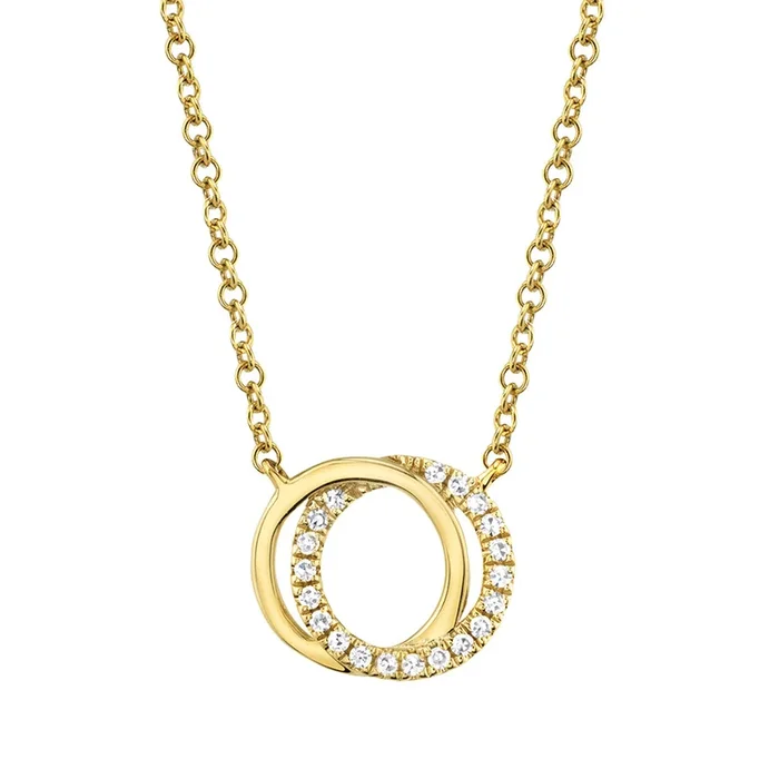 Bremer Jewelry 14K Yellow Gold Diamond You + Me Necklace (0.07ctw)