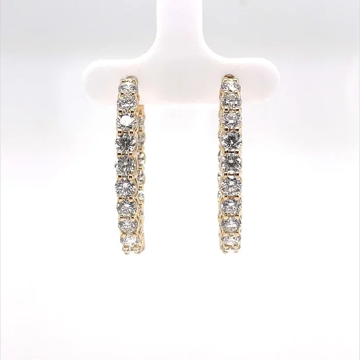 Bremer Jewelry 5ctw Large Hoop Diamond Earrings in 18K Yellow Gold (5.10ctw)