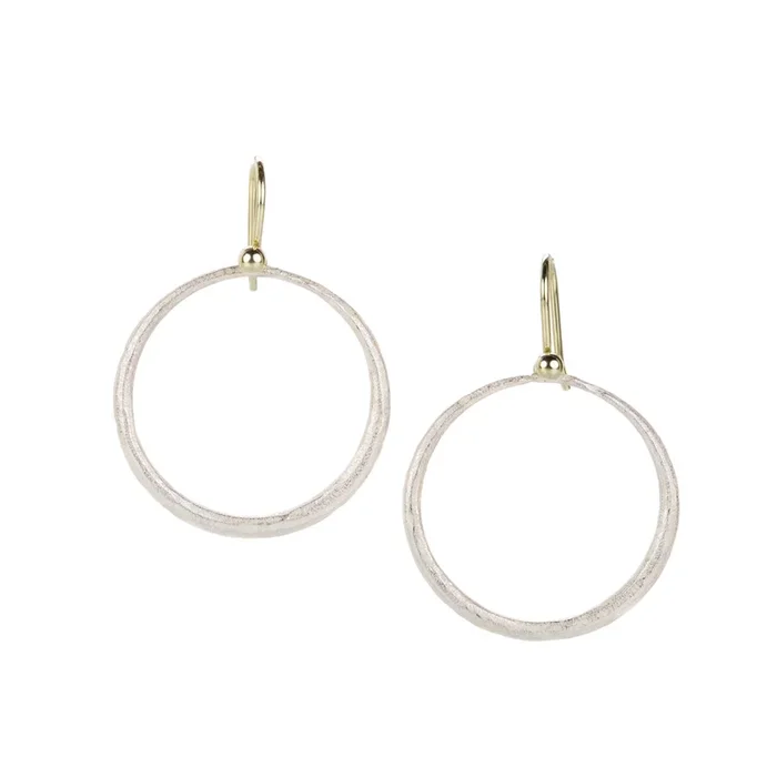 Bright Silver Skinny Hoop Dangle