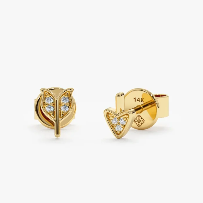 Broken Arrow Diamond Studs, Catherine