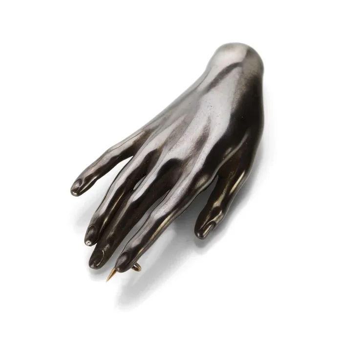 Bronze Bronzino Hand Brooch