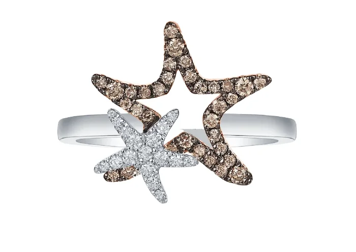 Brown Diamond Ring (Brown Diamond 0.23 cts. White Diamond 0.08 cts.)