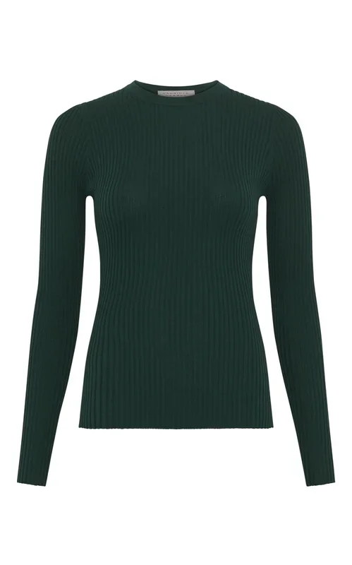 Browning Knit Sweater in English Green Cashmere Silk
