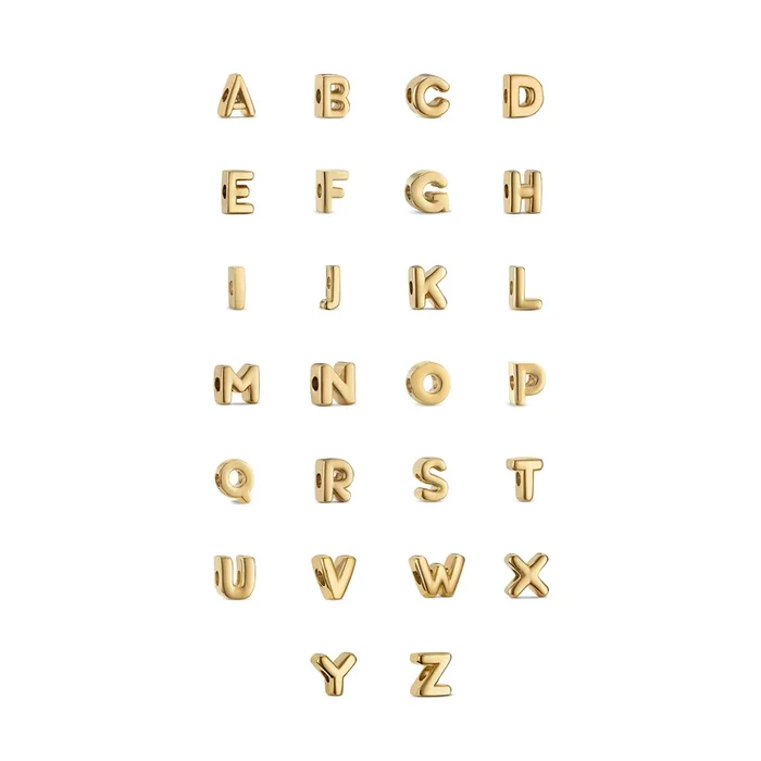 Bubble Initial Necklace Charm (Gold)
