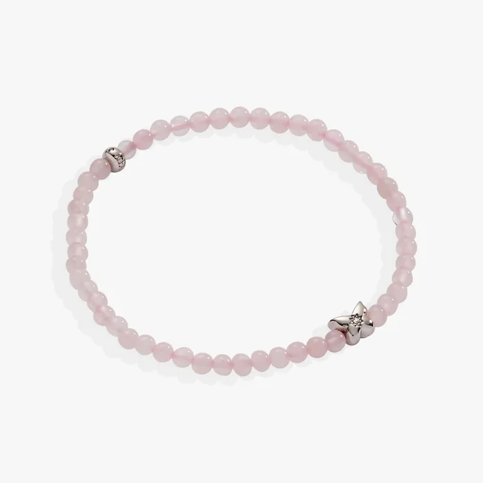 Butterfly Rose Quartz Mini Stretch Bracelet