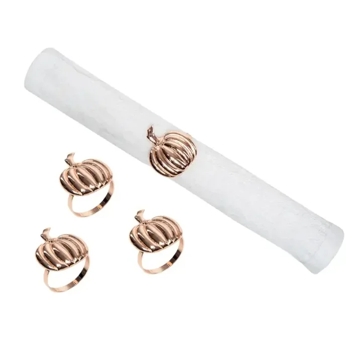 C&F Home Fall/Harvest Copper Pumpkin Napkin Ring – Set of 4